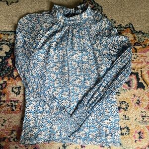 Lilly Pulitzer Blue and White Floral Blouse